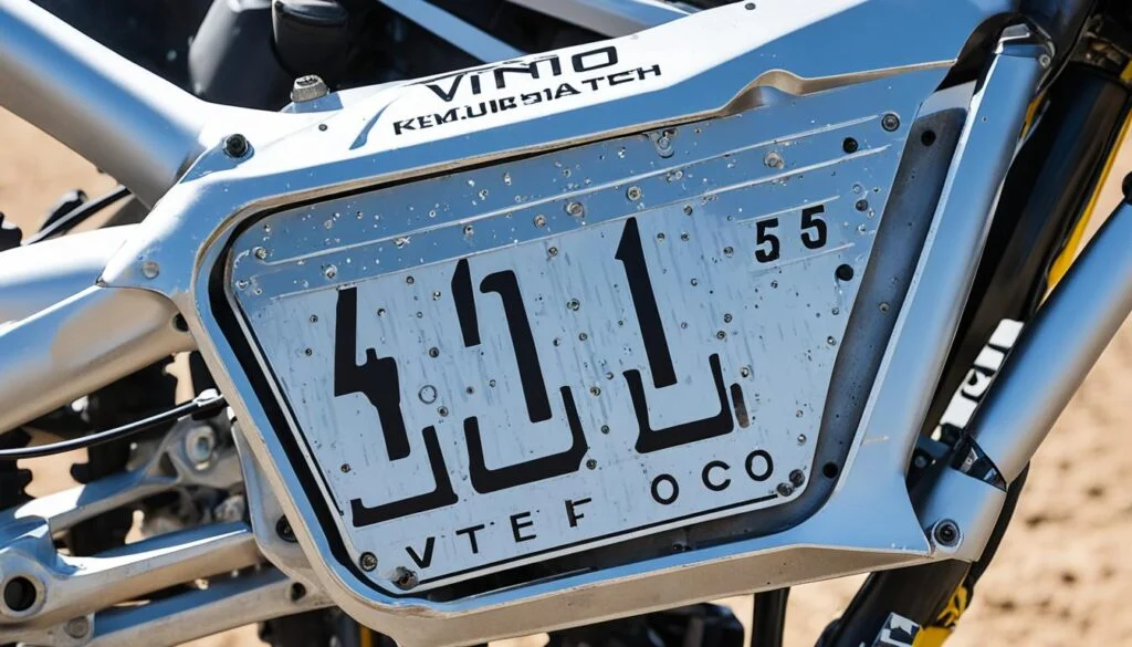 vin location motocross bike